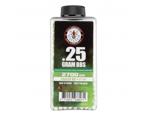 Шары G&G 0,25 трассер зеленый (2700 шт.,банка)