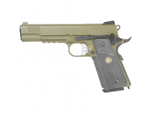 Страйкбольный пистолет (WE) COLT 1911A1 M.E.U. Rail GBB (Olive)